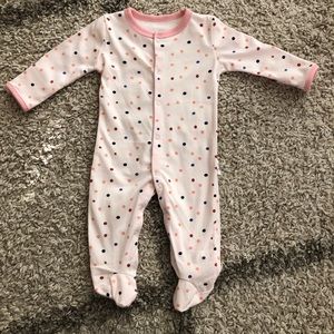 Baby Footie Pajamas with Polka Dots